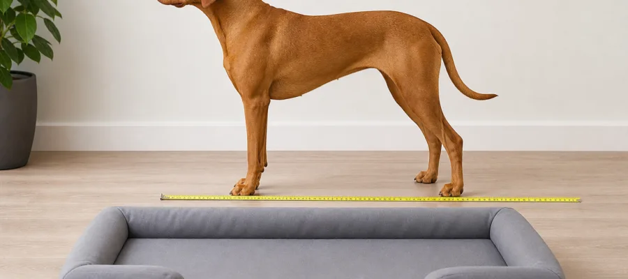 Hundebett Groessenratgeber: So misst du deinen Hund korrekt fuer das passende Hundebett