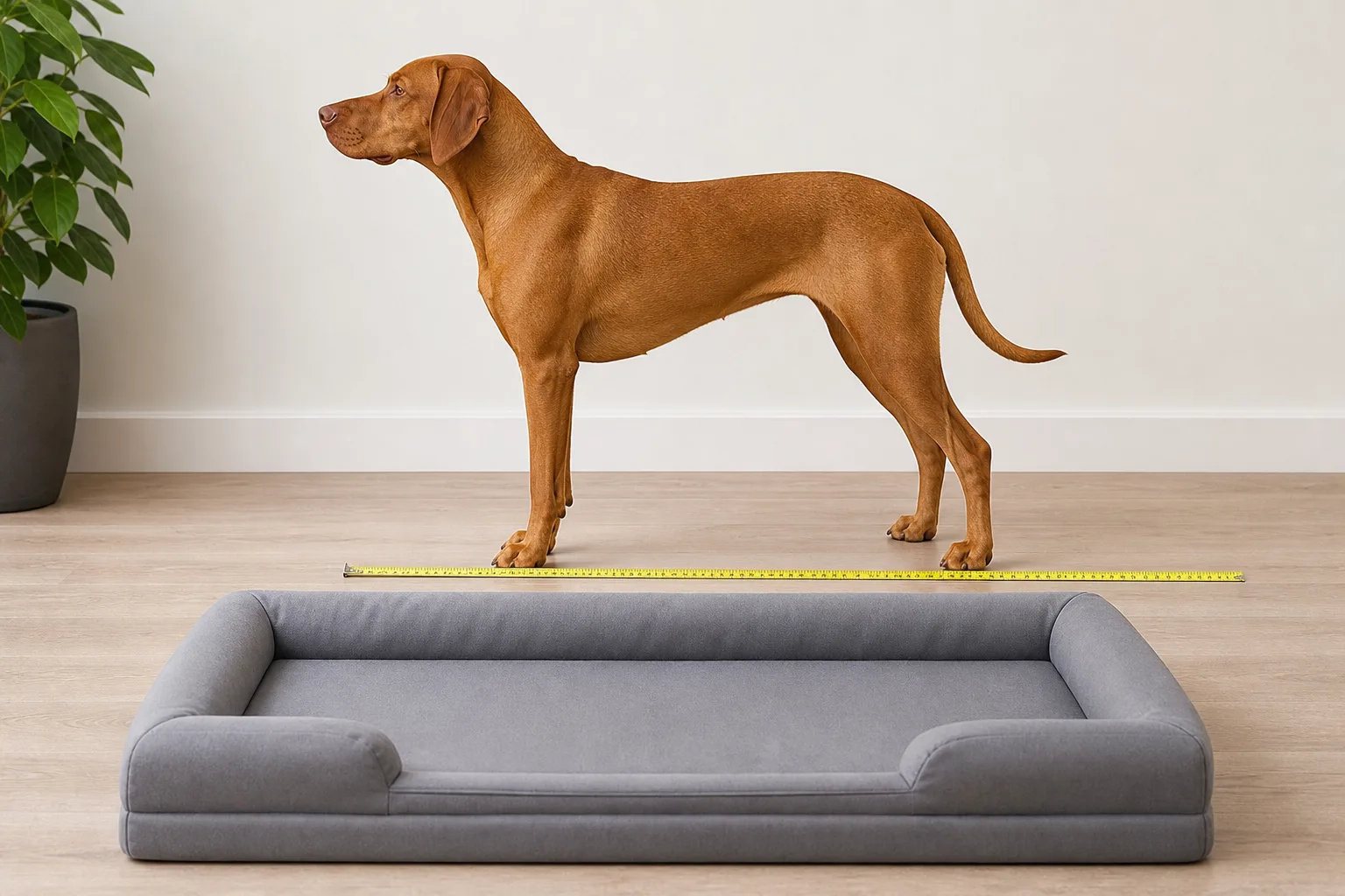 Hundebett Groessenratgeber: So misst du deinen Hund korrekt fuer das passende Hundebett