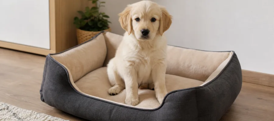 Positive Verstaerkung: Training, damit Welpen das Hundebett annehmen