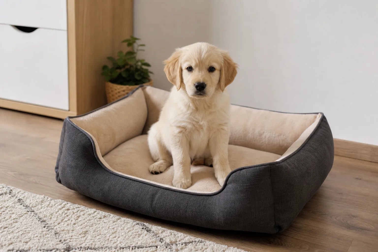 Positive Verstaerkung: Training, damit Welpen das Hundebett annehmen